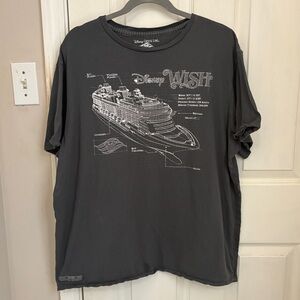 Disney Cruise Line Short Sleeve Tee Shirt in Grey with White Print